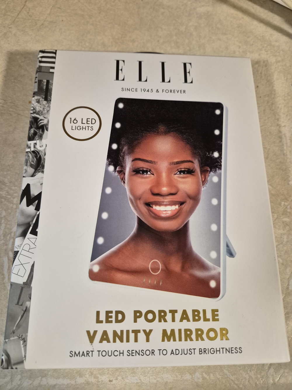 ELLE LED Portable Vanity Mirror - White